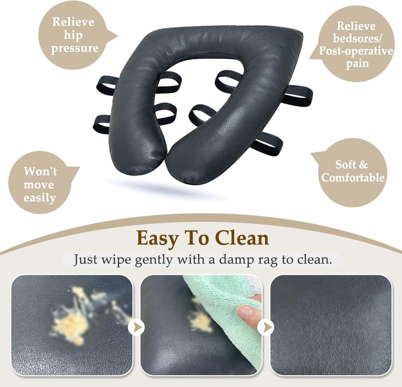 KAVIL Toilet Seat Cushion for Seniors Padded Booster Toilet Seat for Elderly Elongated Cushioned Bedside Commode Riser Cushion for Surgery Recovery Shower Chair Padding Open Toilet Cover (Black) - Image 4